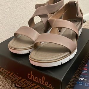 Charles David beige sandals memory foam padded from Nordstrom